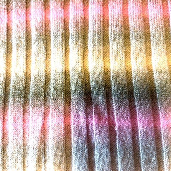 H&M khaki and pink gradient stripes touch of wool ribbed sweater NWOT - Picture 3 of 8